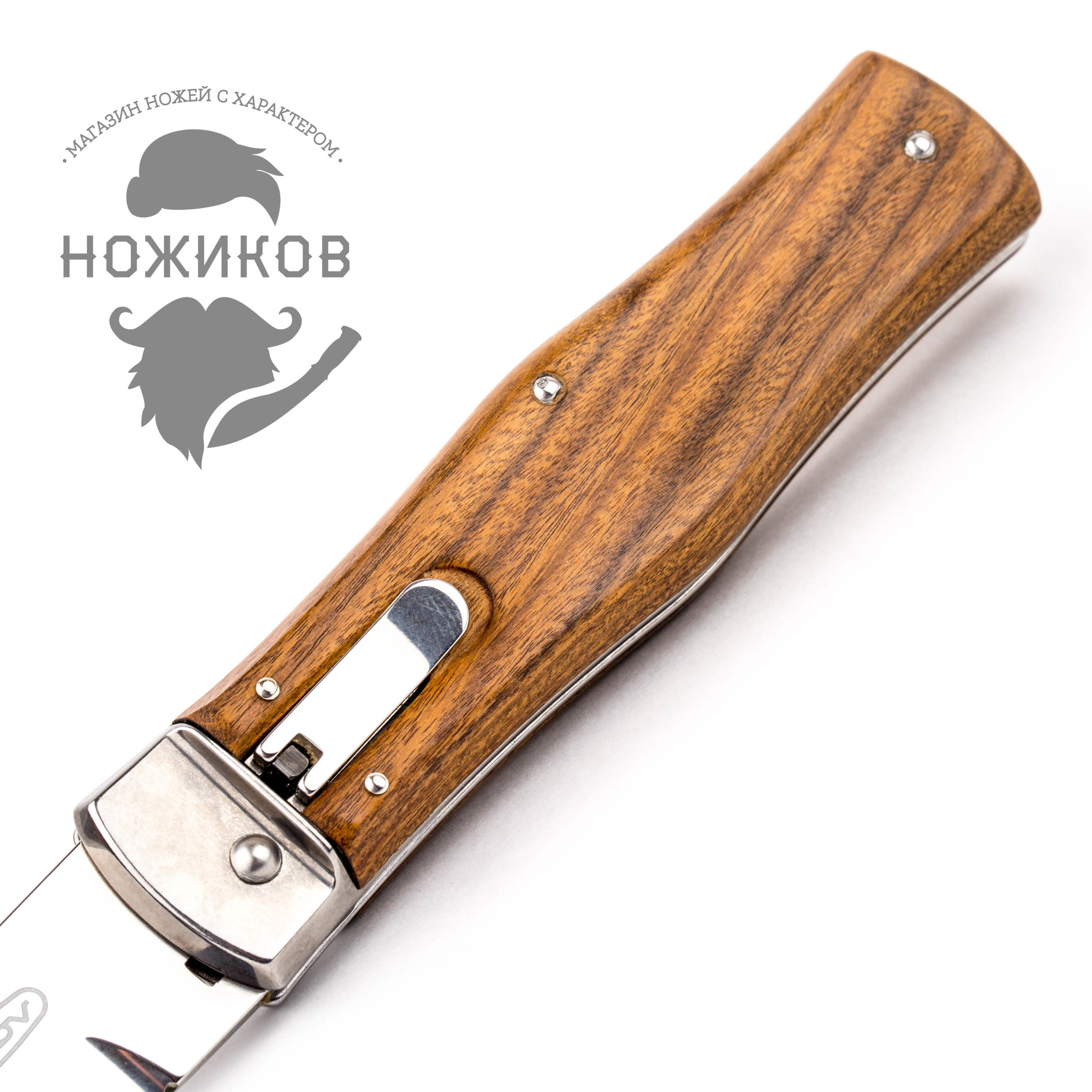 Нож автоматический Predator Mikov Wood, N690 - фото 2