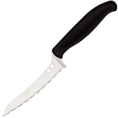 Фото Универсальный кухонный нож Spyderco Z-Cut Offset Kitchen, сталь CTS™ - BD1 Alloy, рукоять черный полипропилен