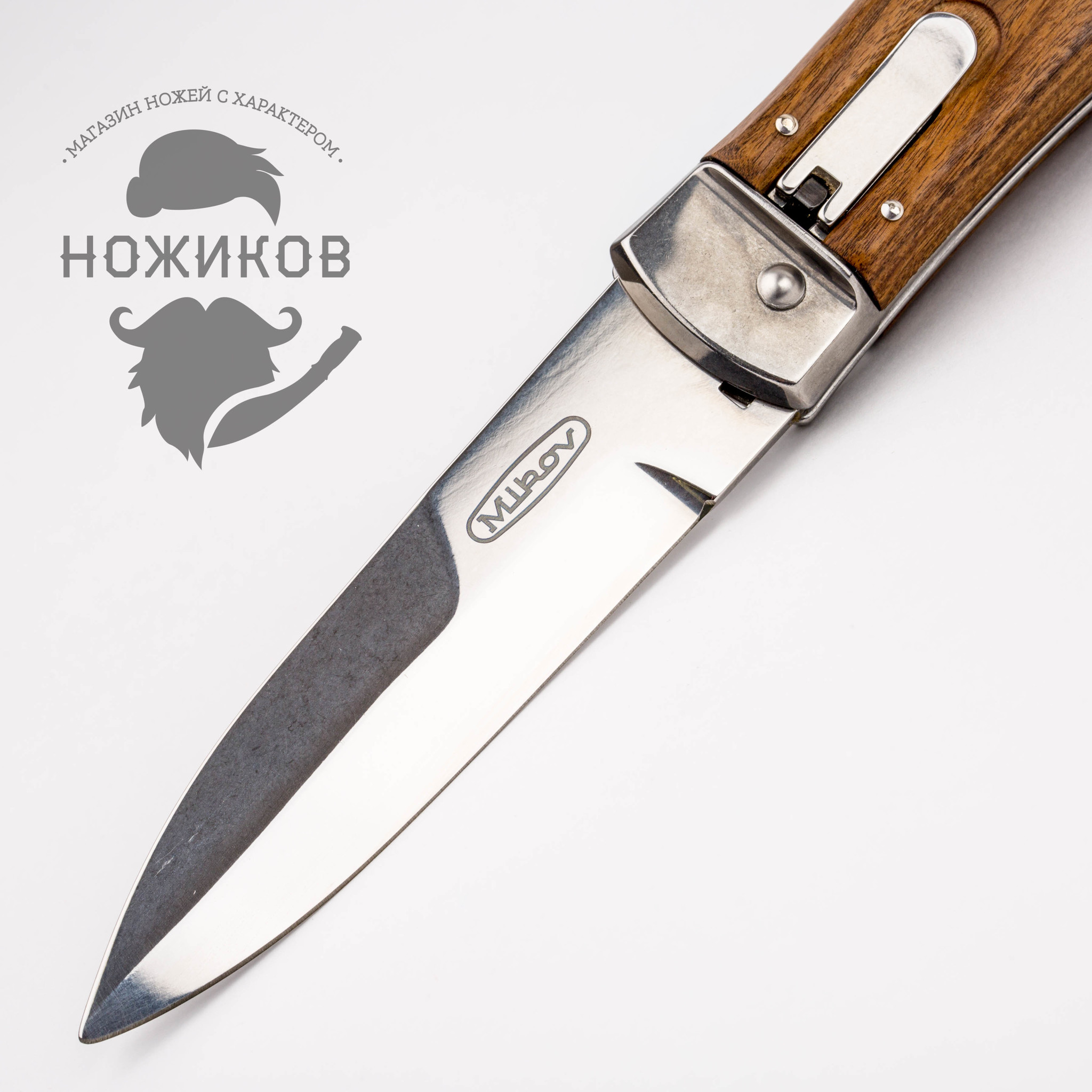 Нож автоматический Predator Mikov Wood, N690 - фото 3