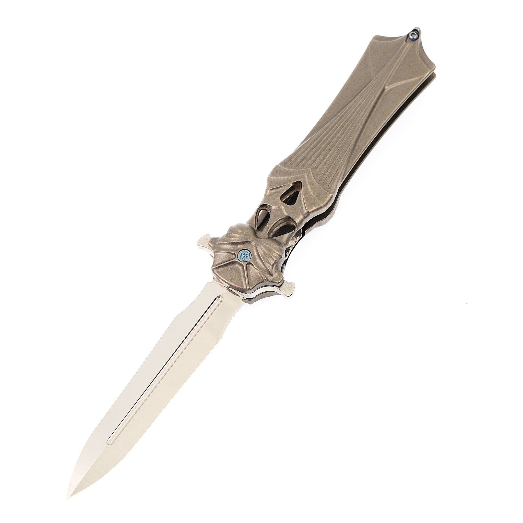 Складной нож Amulet Rikeknife, сталь M390, черно-серый титан
