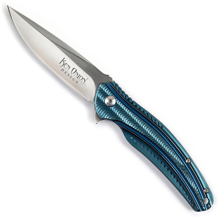 Складной нож CRKT Ripple 2 Blue, сталь Acuto 440, рукоять нержавеющая сталь