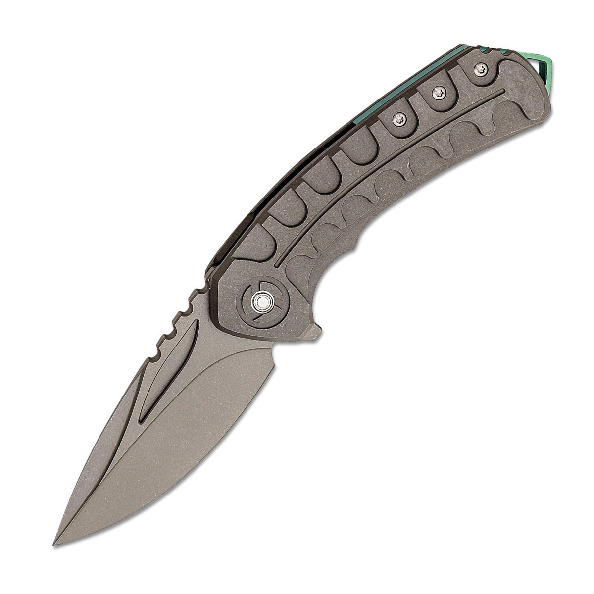 Складной нож Bestech Buwaya, сталь M390, рукоять темно-серый/зеленый титан складной нож bestech lion d2 песочный