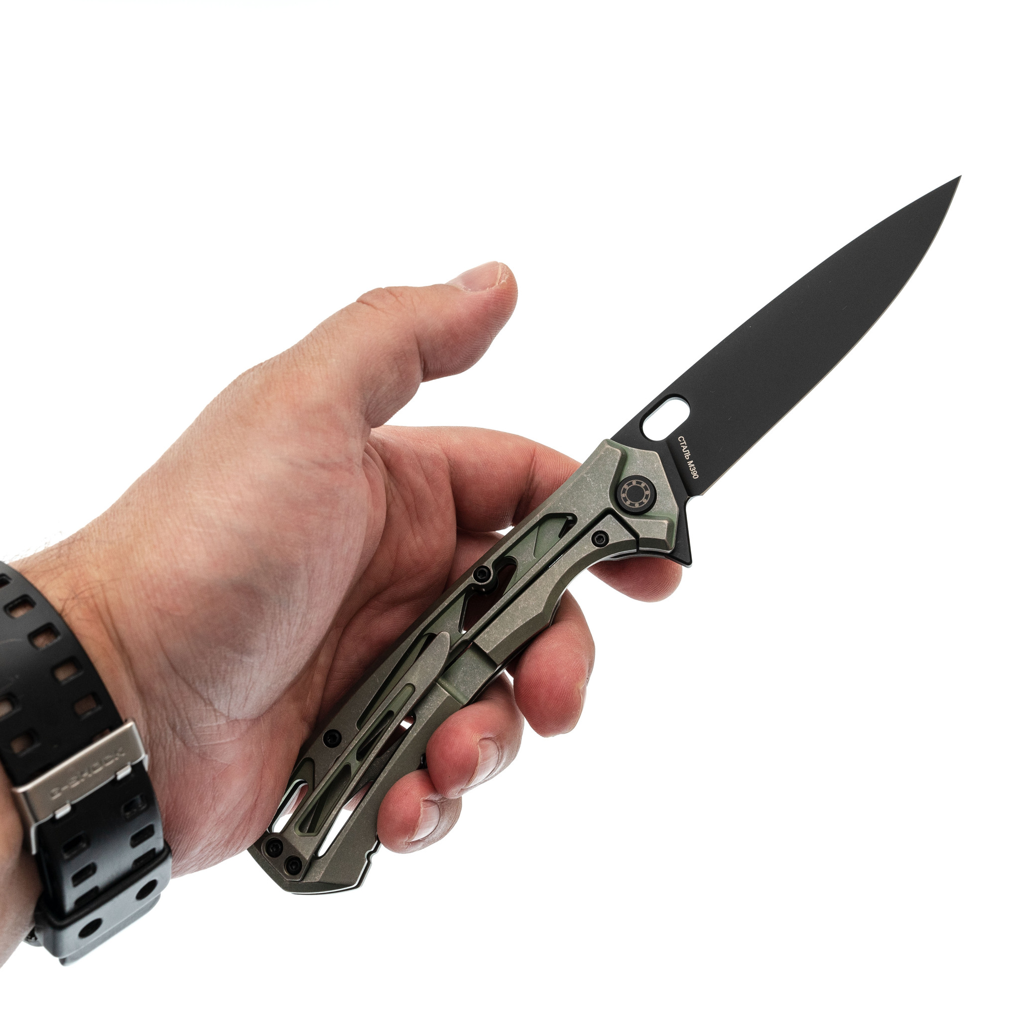 Складной нож Майор, сталь М390, рукоять титан - фото 6