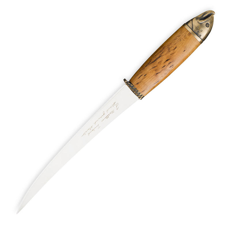 фото Нож филейный marttiini salmon, сталь x46cr13, рукоять карельская береза