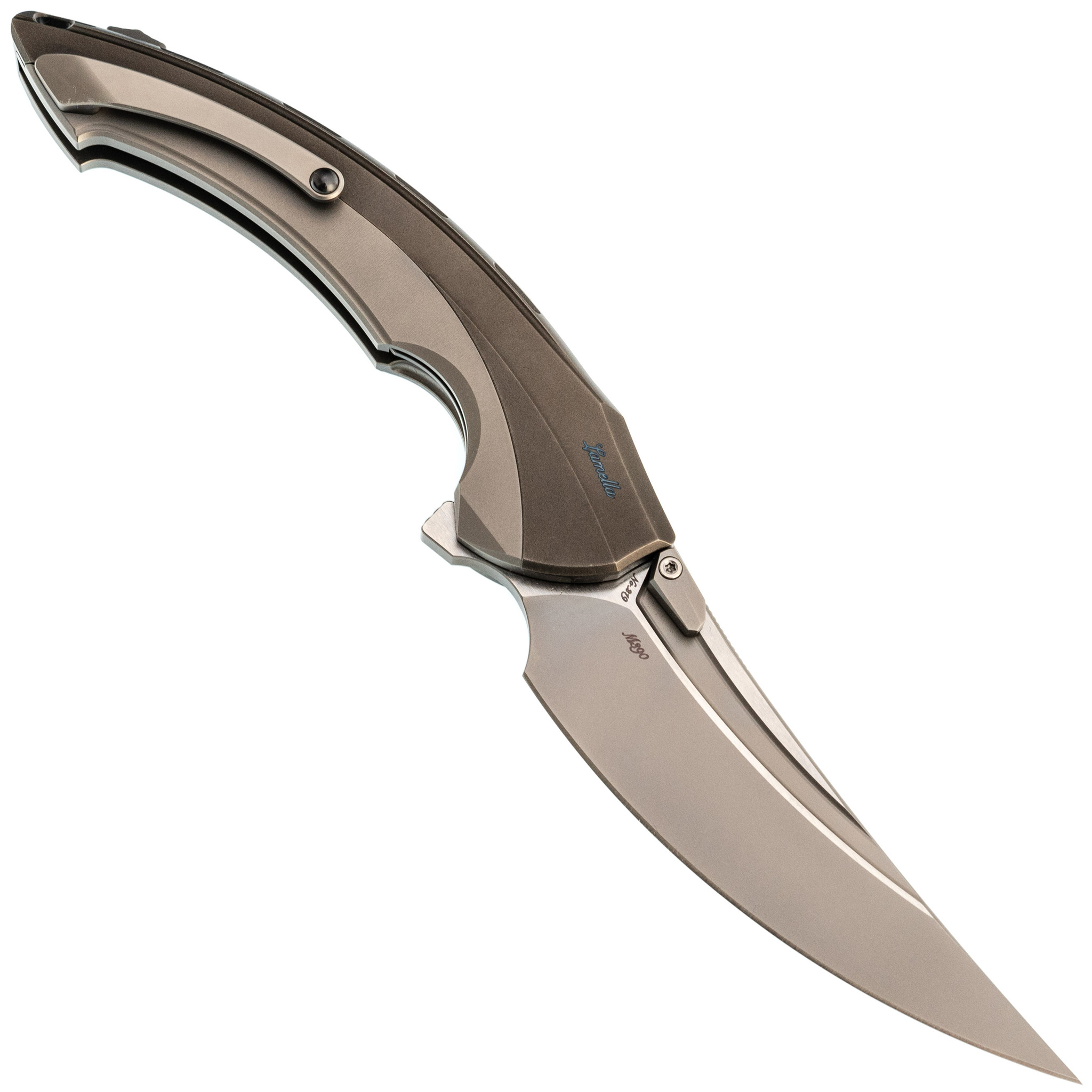 Складной нож Rike Knife Lamella Grey , сталь M390, рукоять титан - фото 3