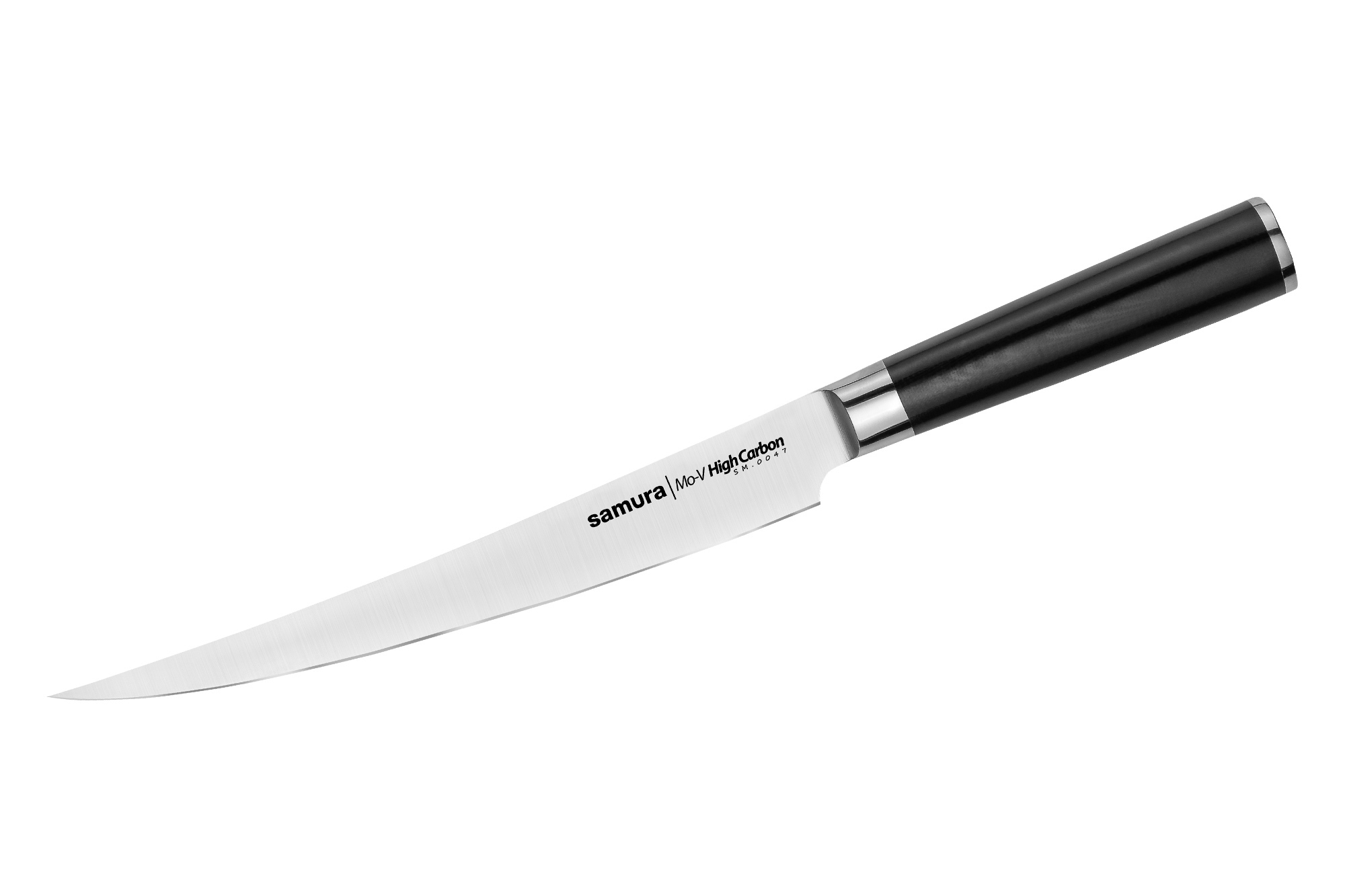 фото Кухонный нож samura mo-v для нарезки 220 мм, сталь aus-8, рукоять g10