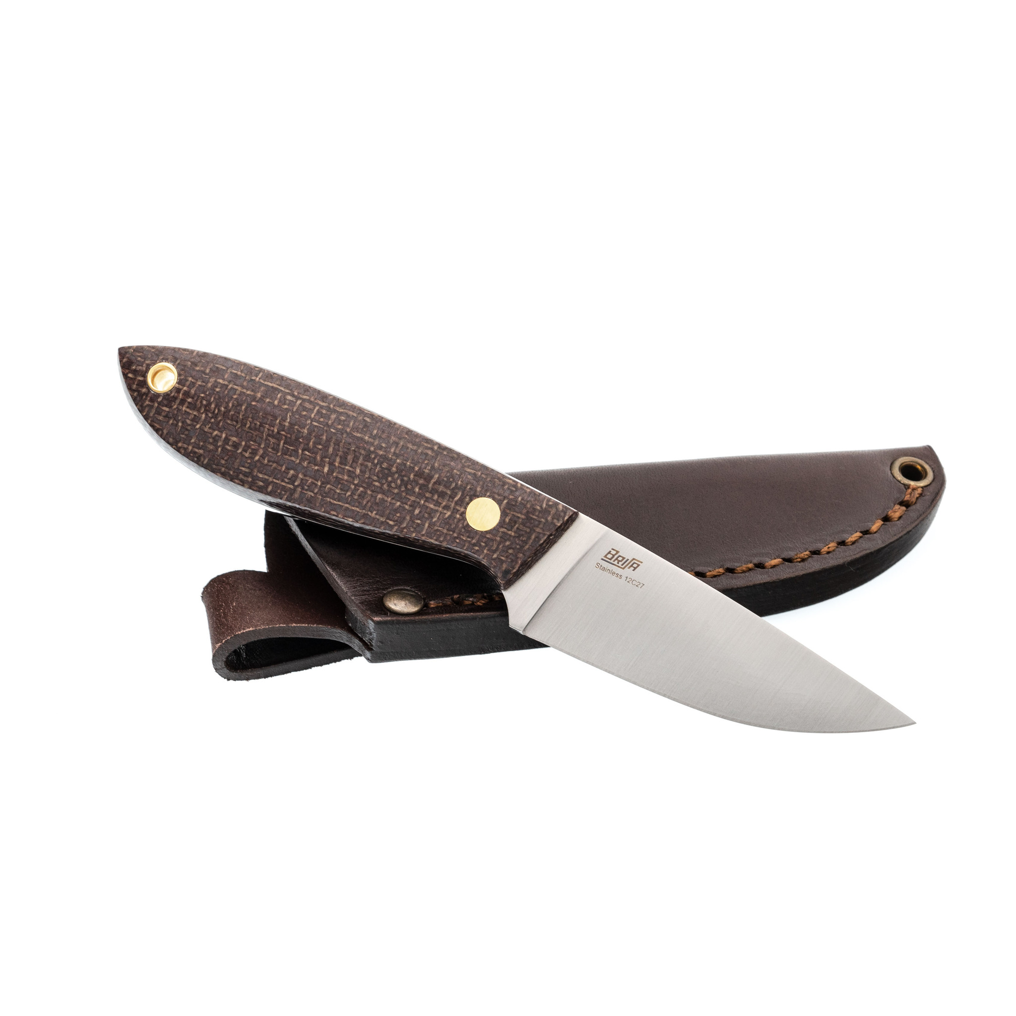 Нож Enzo Bobtail 80 Bison Micarta, сталь 12C27 - фото 4