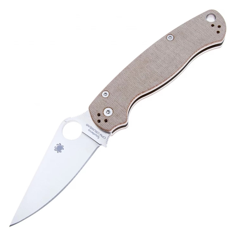 Складной нож Spyderco Paramilitary 2 Brown Canvas, сталь Cru-Wear, рукоять микарта