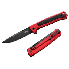 Фото Складной нож LionSteel Skinny Aluminium, сталь MagnaCut, рукоять алюминий/микарта, красный/черный
