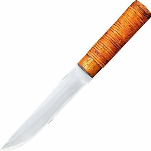 Нож с фиксированным клинком танто Maruyoshi, сталь Shirogami San-Mai, рукоять дерево/оплетка