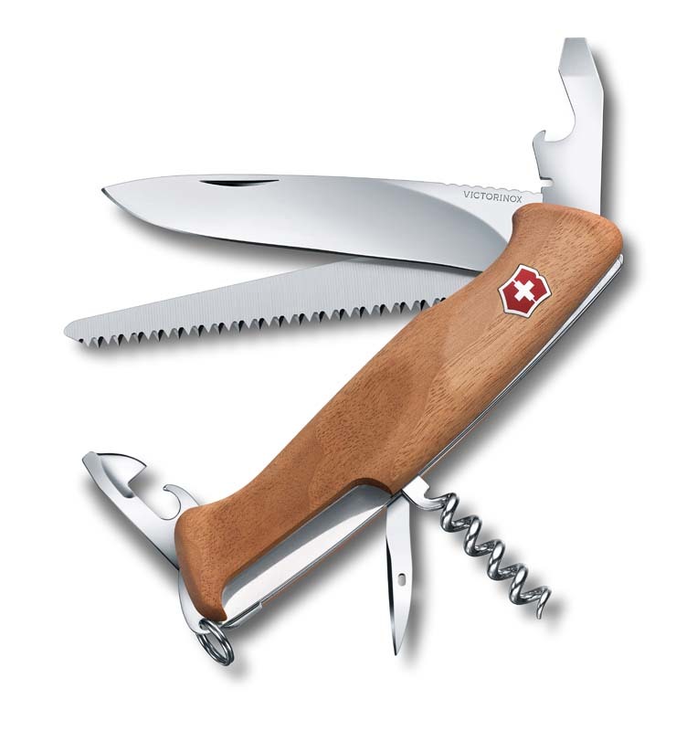 Нож перочинный Victorinox RangerWood 55 0.9561.63 130мм 10 функций деревянная рукоять - фото 1