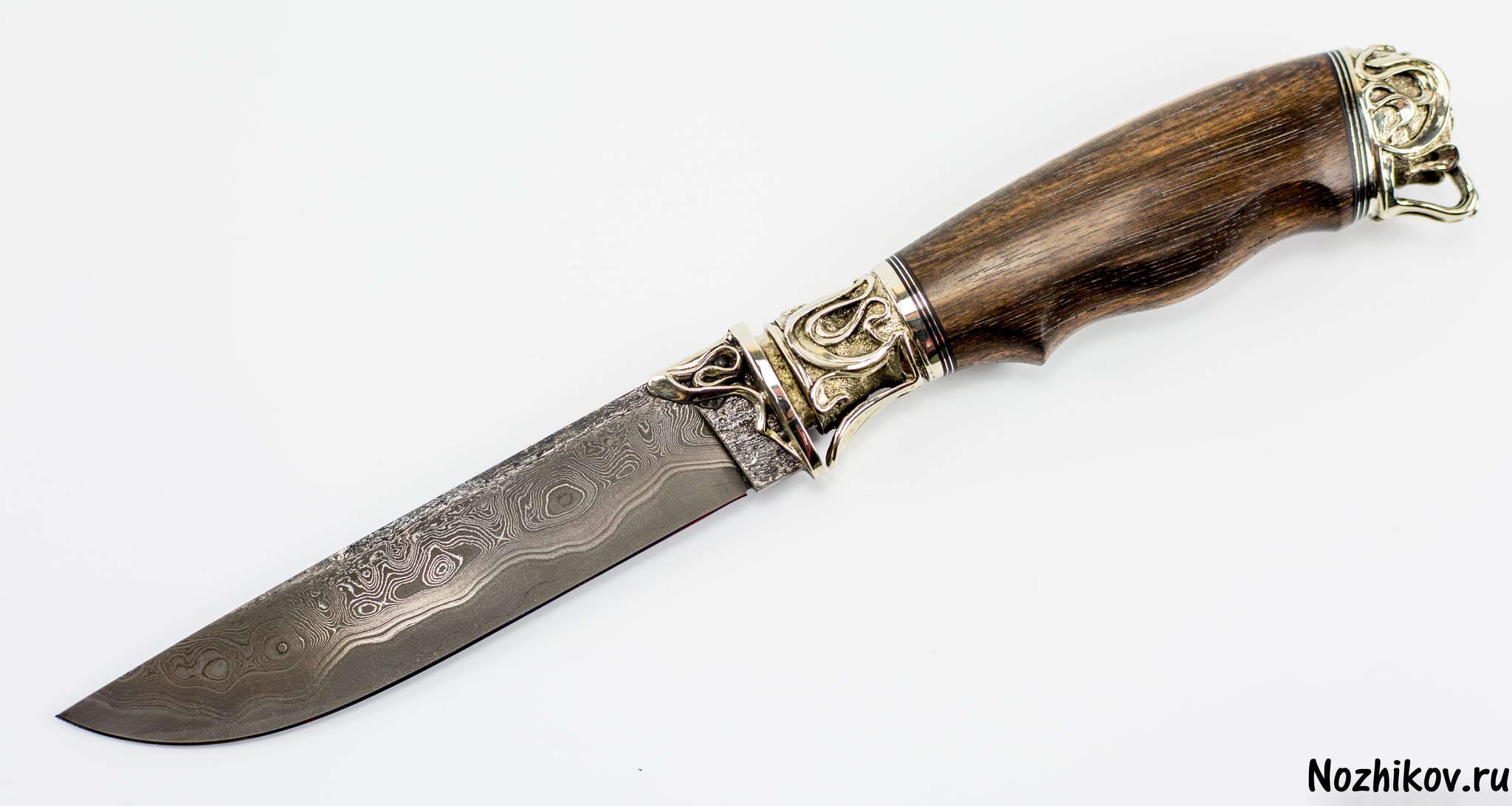 Нож Подарочный №52 из Ламината с никелем, от Приказчикова, коричн.