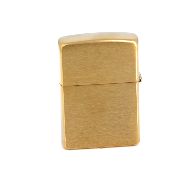 Зажигалка ZIPPO с покрытием Brushed Brass портмоне zippo коричневое натуральная кожа холщовая ткань 11x1 5x10 5 см
