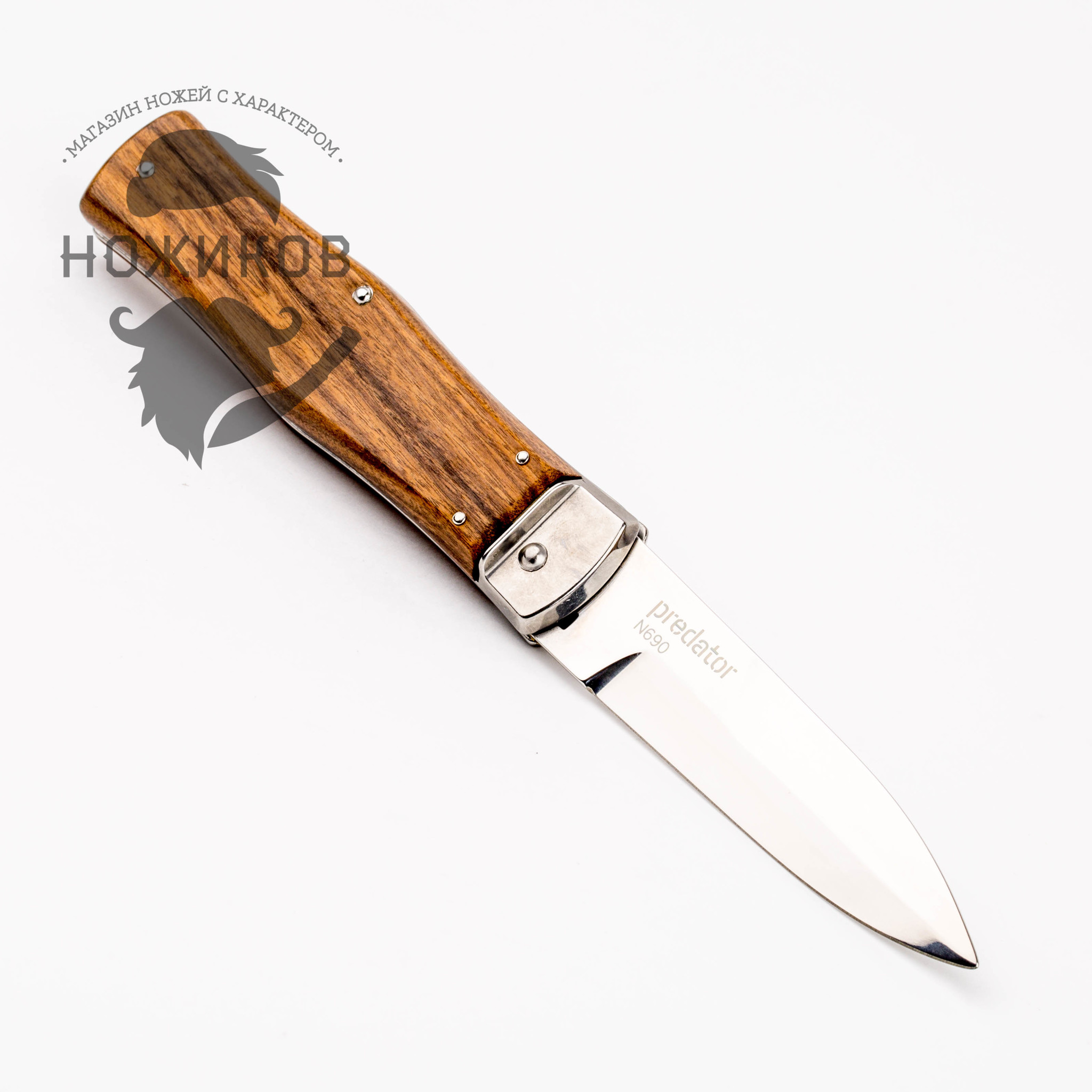 Нож автоматический Predator Mikov Wood, N690 - фото 4