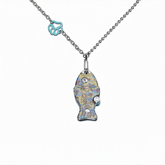 Фото Складной нож-подвеска Sanrenmu 6171-TX, сталь Дамаск, рукоять титан