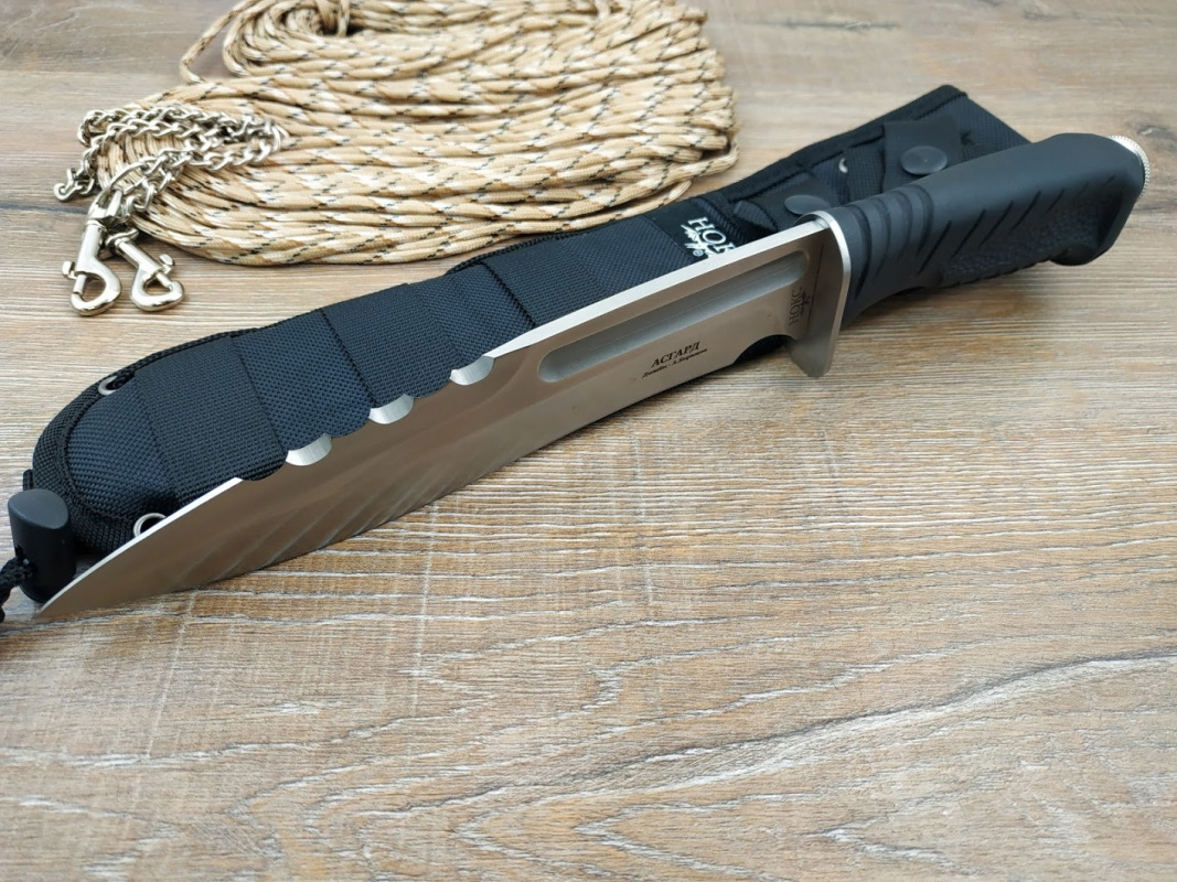 Нож Асгард, сталь AUS-8, черная рукоять - фото 8