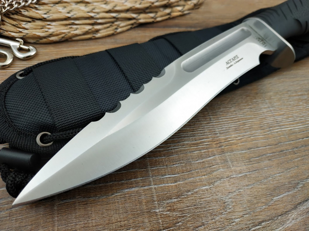 Нож Асгард, сталь AUS-8, черная рукоять - фото 5