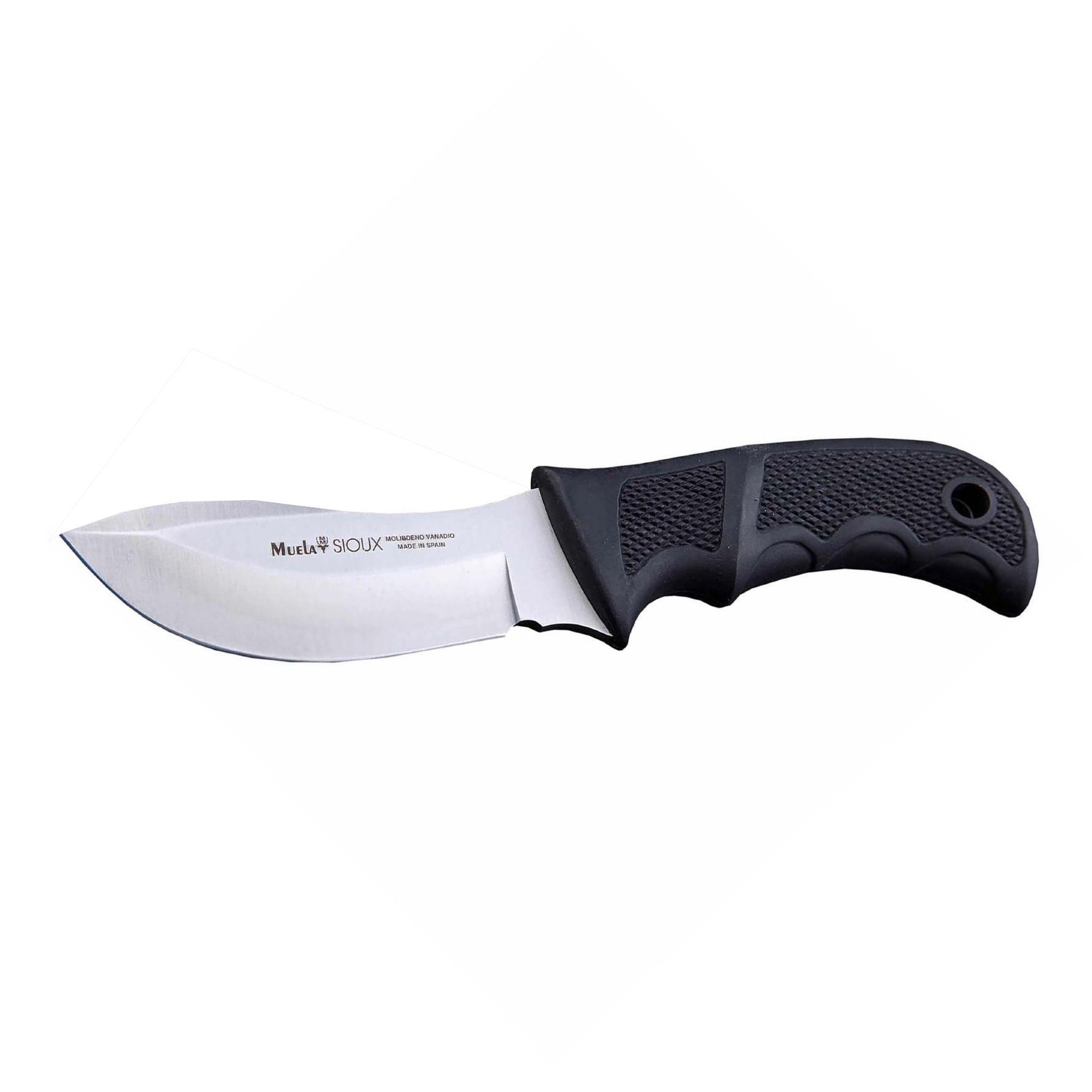 фото Нож с фиксированным клинком muela sioux, сталь x50crmov15, рукоять термопластик grn, чёрный