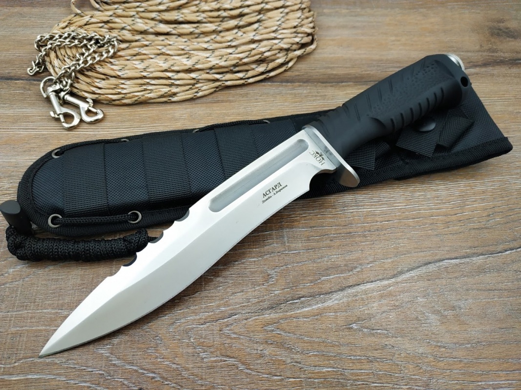 Нож Асгард, сталь AUS-8, черная рукоять - фото 2
