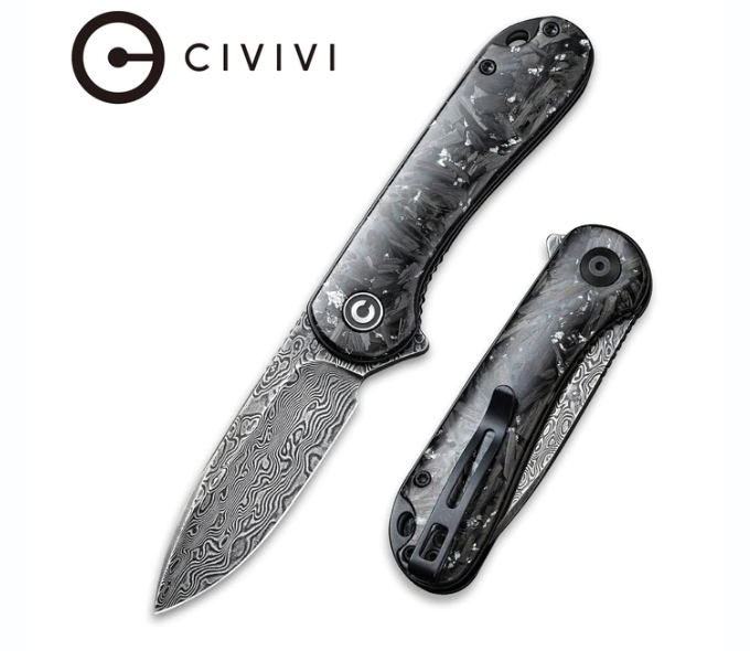 Складной нож CIVIVI Elementum, сталь Damascus, Liner-lock, Carbon Fiber складной нож civivi mini sandbar сталь damascus micarta