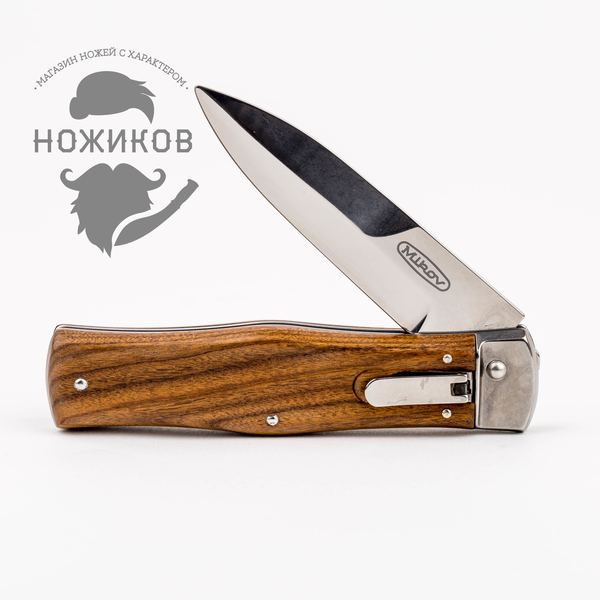 Нож автоматический Predator Mikov Wood, N690 - фото 5