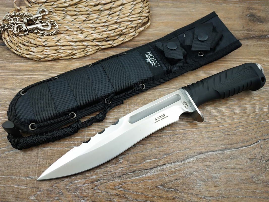 Нож Асгард, сталь AUS-8, черная рукоять - фото 4