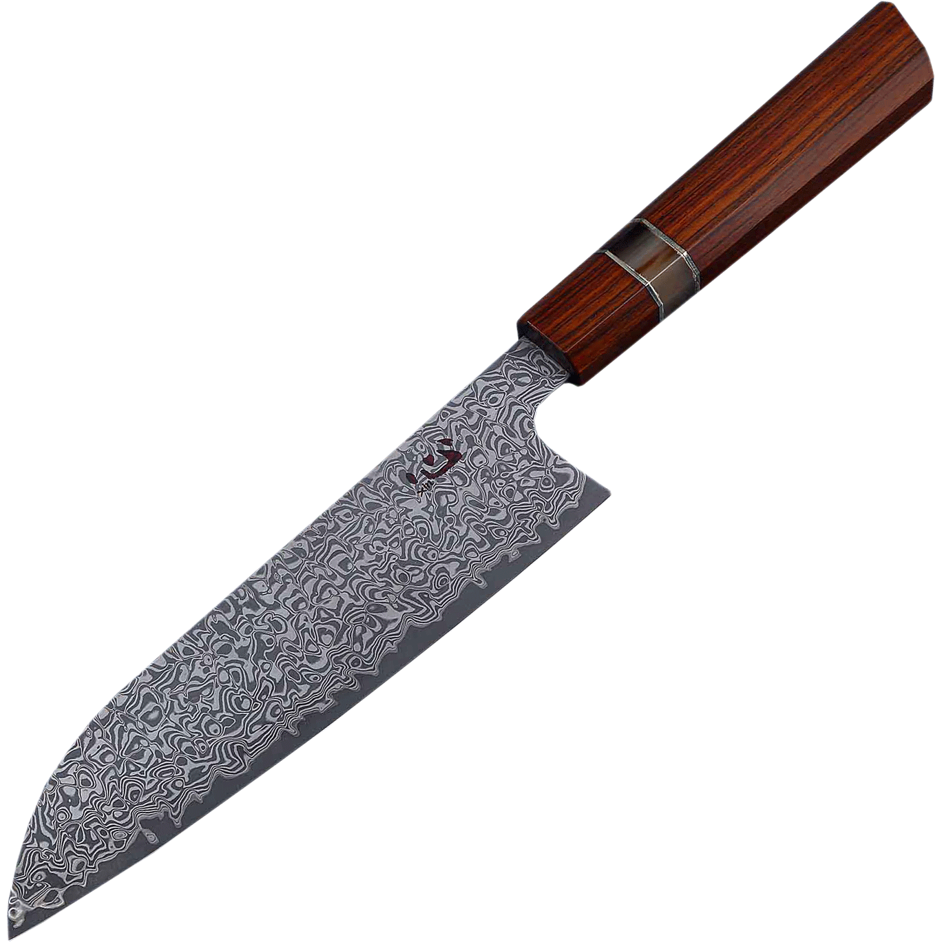 Нож кухонный Xin Cutlery Santoku XC123 193мм, сталь VG-10, рукоять дерево палисандр - фото 1
