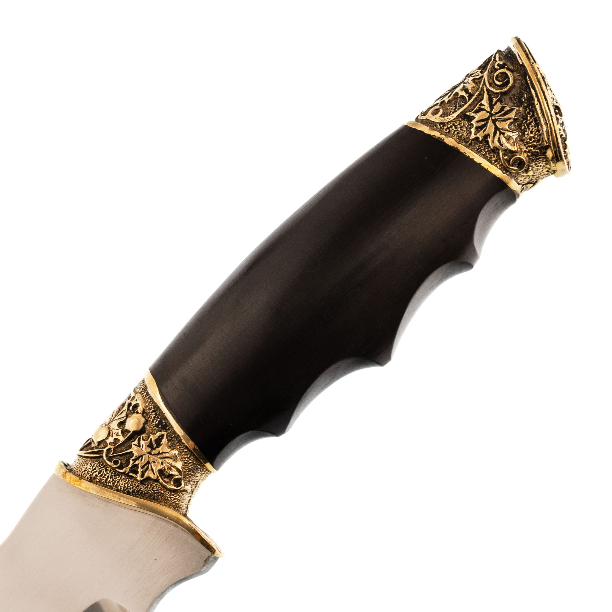 Нож Осетр с кожаной рукоятью  Х12МФ, Кизляр - фото 2