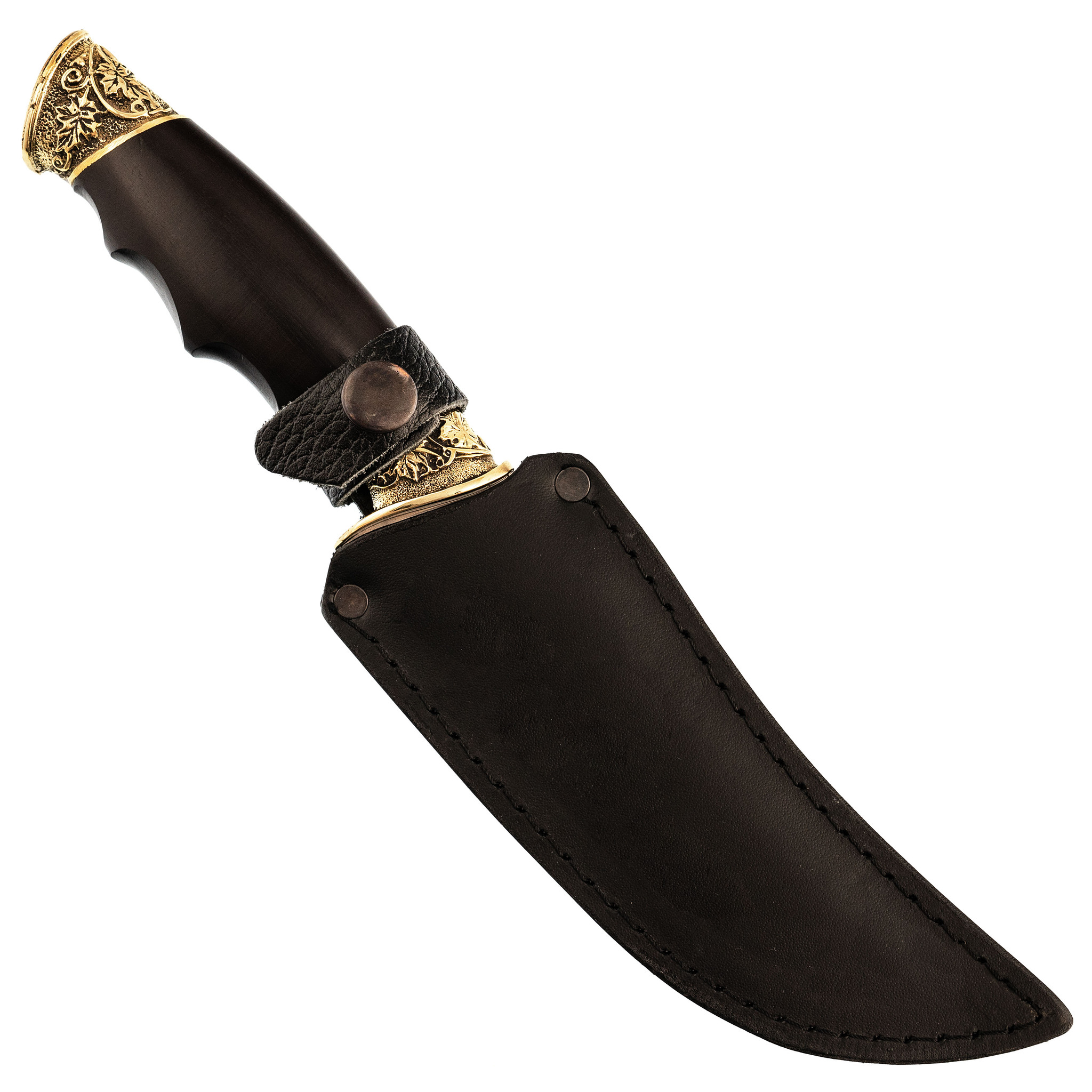 Нож Осетр с кожаной рукоятью  Х12МФ, Кизляр - фото 4