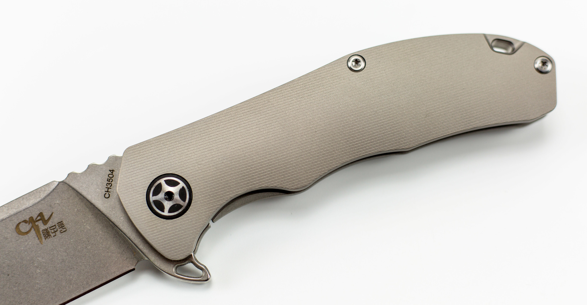 Складной нож CH3504 сталь S35VN, Серый - фото 2