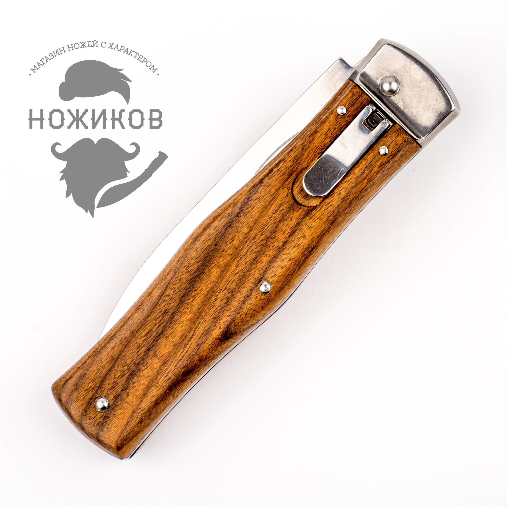 Нож автоматический Predator Mikov Wood, N690 - фото 6