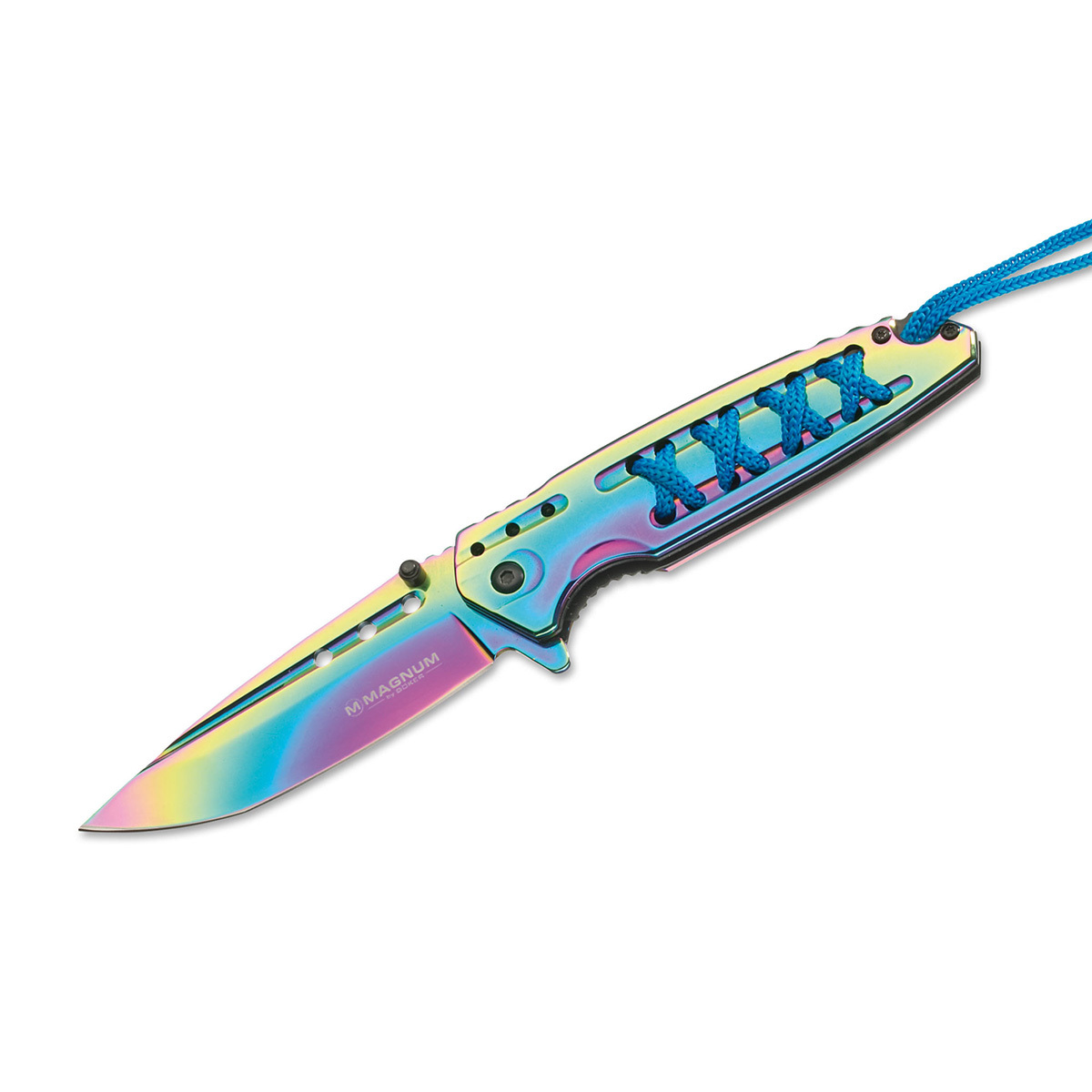 Полуавтоматический складной нож Boker Rainbow Tsukamaki, сталь 440А, рукоять сталь