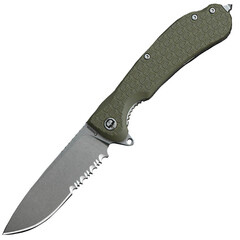 Фото Складной нож Daggerr Wocket Olive SW Serrated, сталь 8Cr14MoV, рукоять FRN