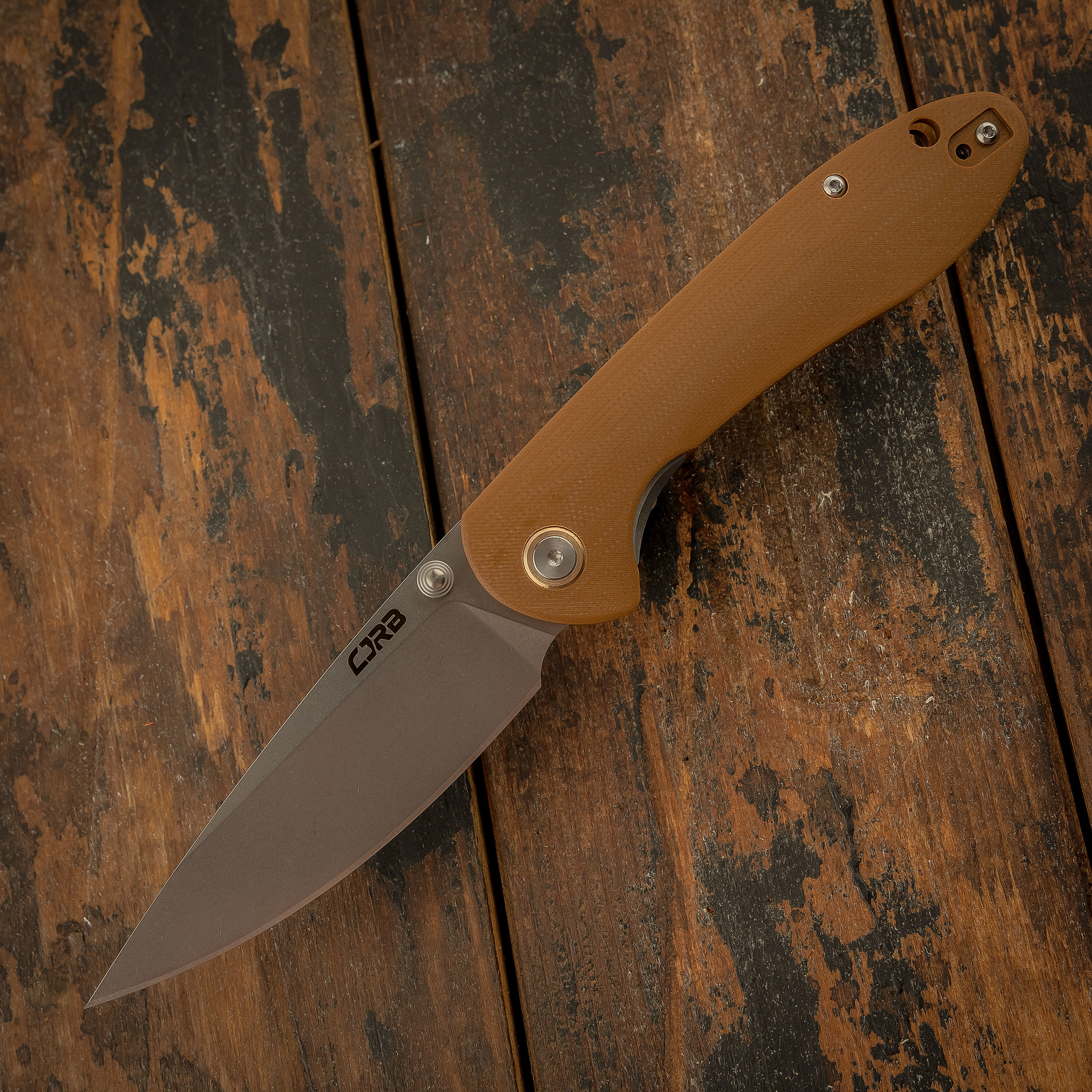 Складной нож CJRB Feldspar, сталь D2, Brown G10 - фото 2