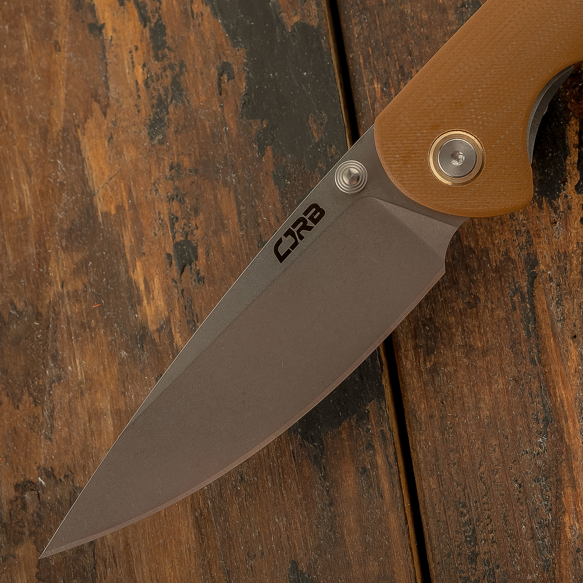 Складной нож CJRB Feldspar, сталь D2, Brown G10 - фото 3