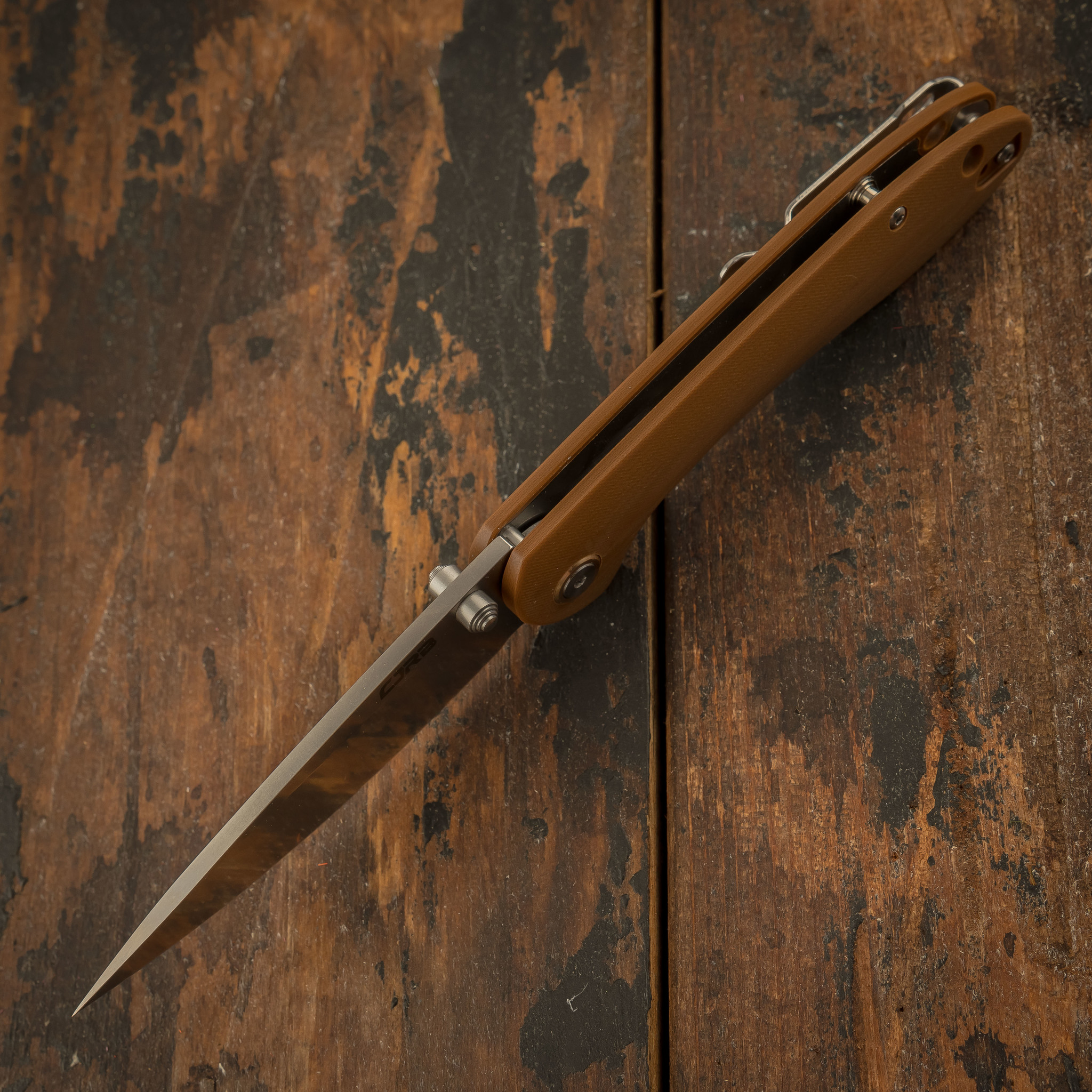 Складной нож CJRB Feldspar, сталь D2, Brown G10 - фото 5