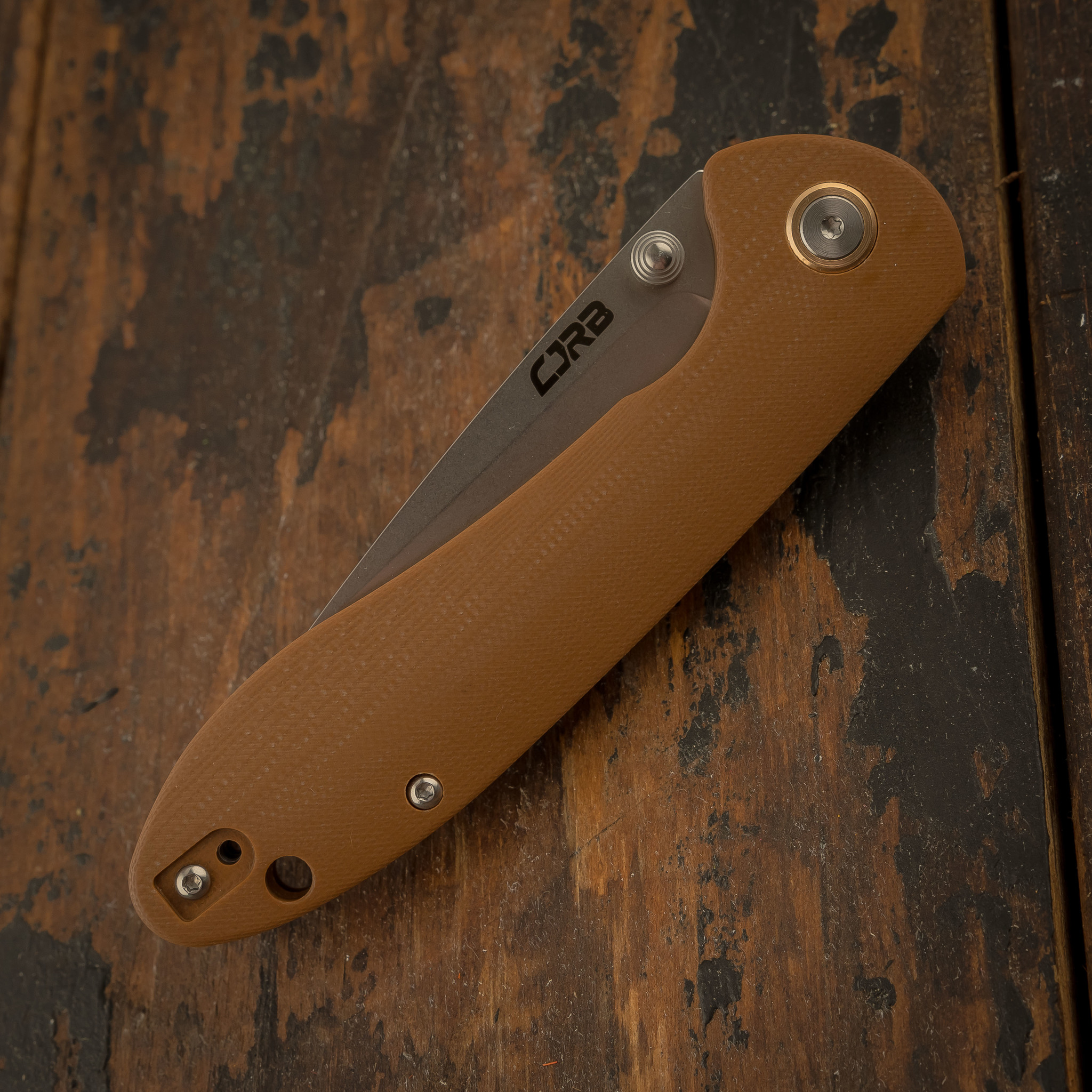 Складной нож CJRB Feldspar, сталь D2, Brown G10 - фото 6