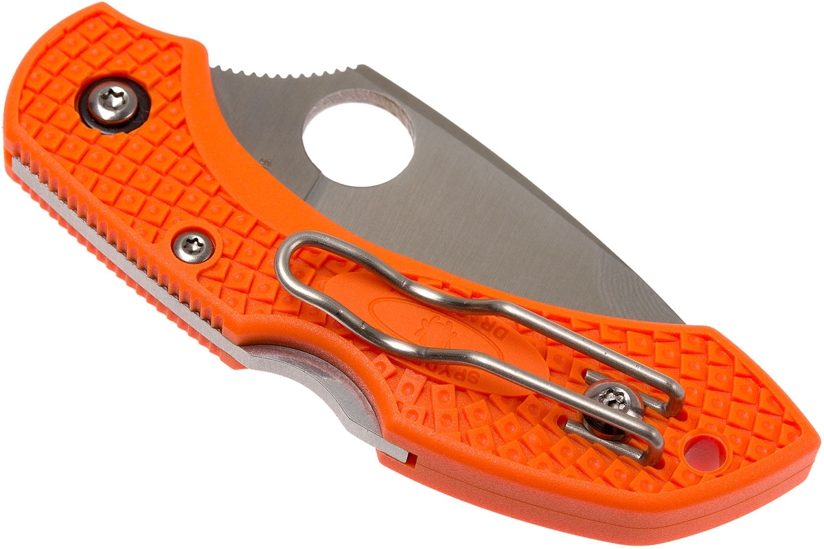 Складной нож Dragonfly 2 - Spyderco 28POR2, сталь VG-10 Satin Plain, рукоять термопластик FRN оранжевый от Ножиков