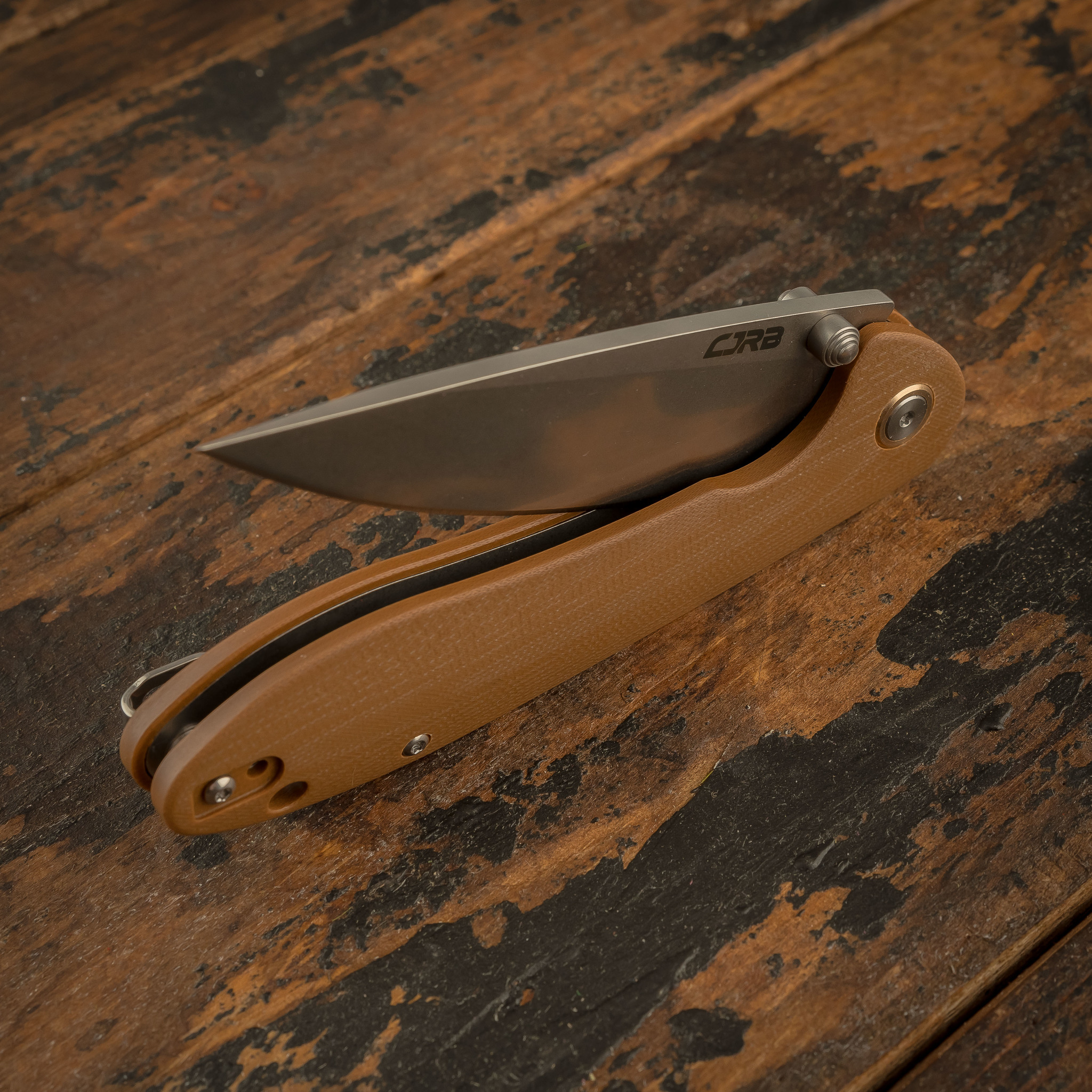 Складной нож CJRB Feldspar, сталь D2, Brown G10 - фото 8