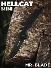 Фото Складной нож Mr.Blade Hellcat Mini blackwash, сталь S35VN, рукоять Black G10