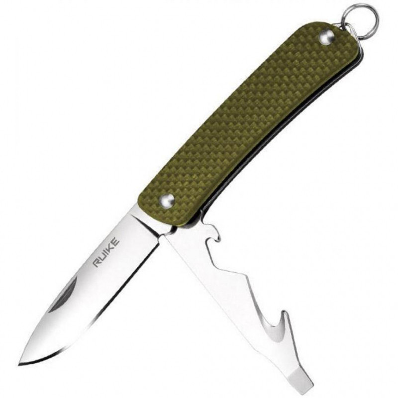 Нож Ruike S21-G, сталь Sandvik 12C27, рукоять G10, зеленый