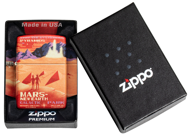 фото Зажигалка zippo mars design с покрытием 540 matte, латунь/сталь