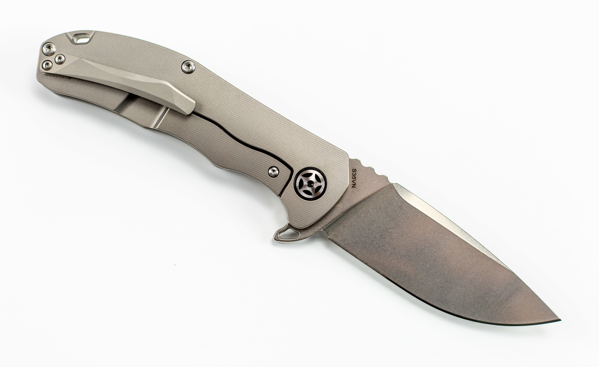 Складной нож CH3504 сталь S35VN, Серый - фото 4