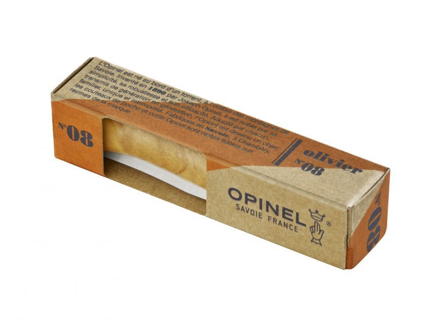 Нож складной Opinel №8 Olive Wood, сталь Sandvik™ 12С27, рукоять оливковое дерево, 002020 - фото 7