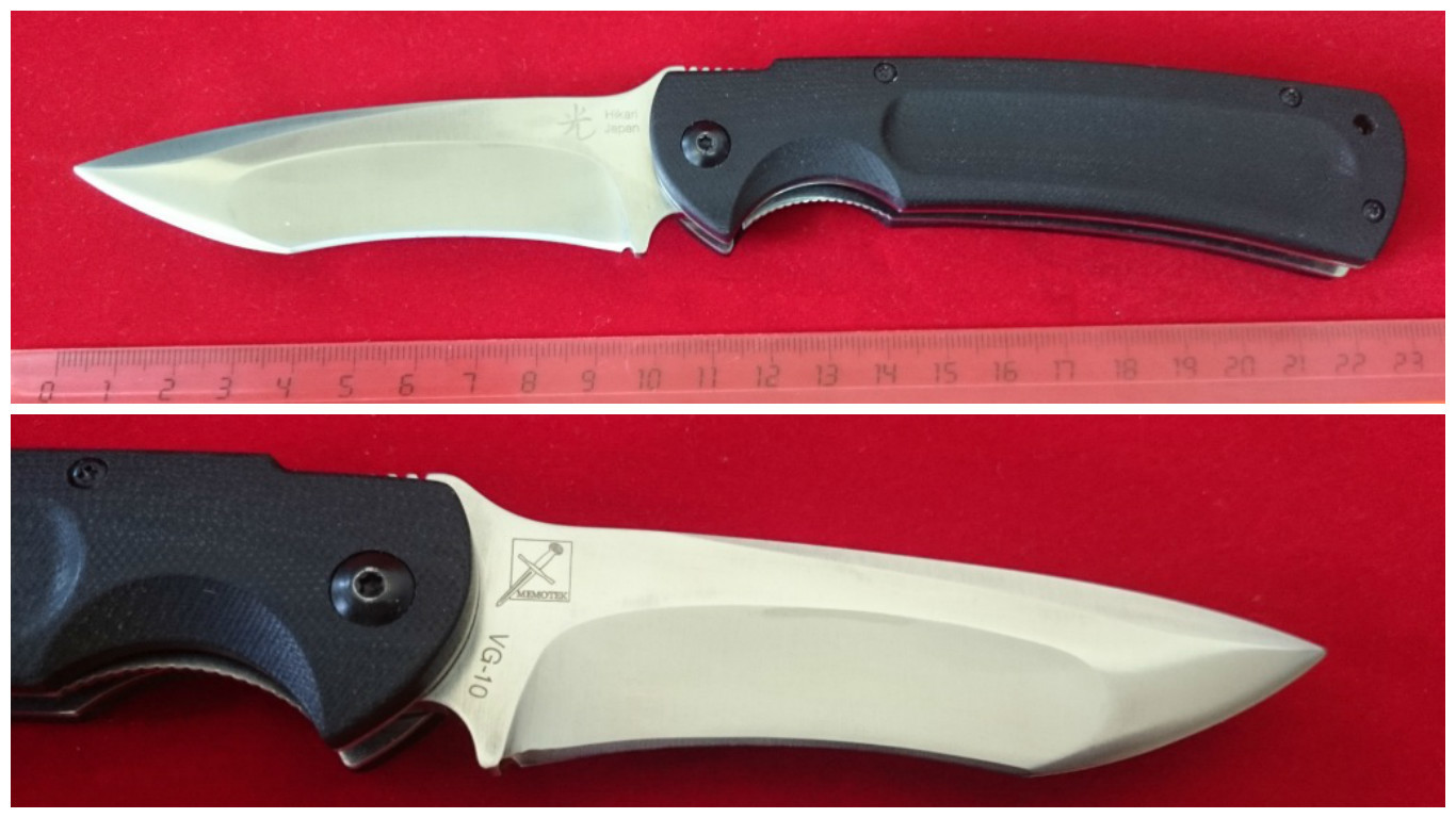 Складной нож Hikari Мемотек Higo, клинок сатин, сталь VG-10, рукоять черный G10 - фото 2
