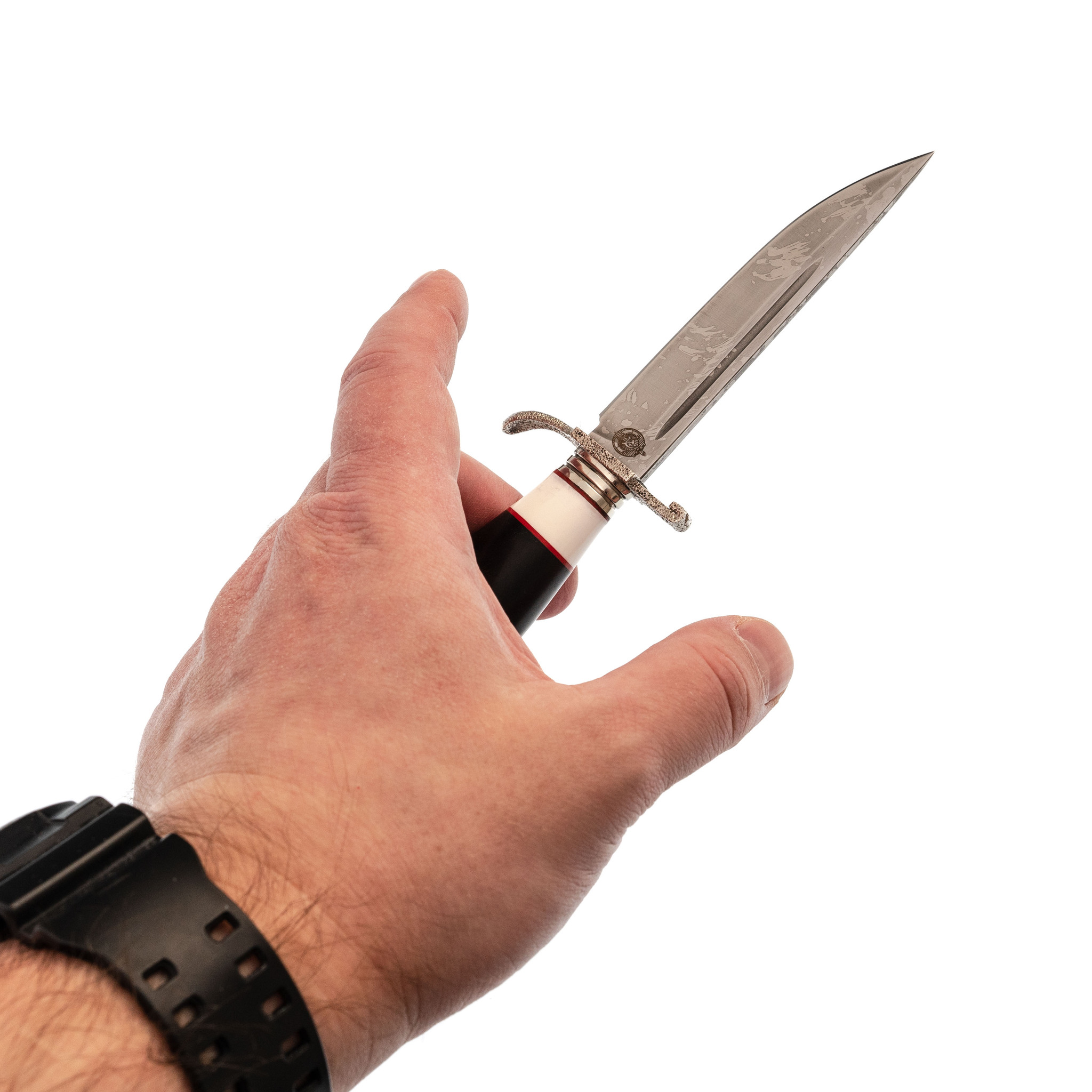 Нож Финка НКВД мини, сталь Х12МФ, рукоять граб/искусственная кость - фото 6