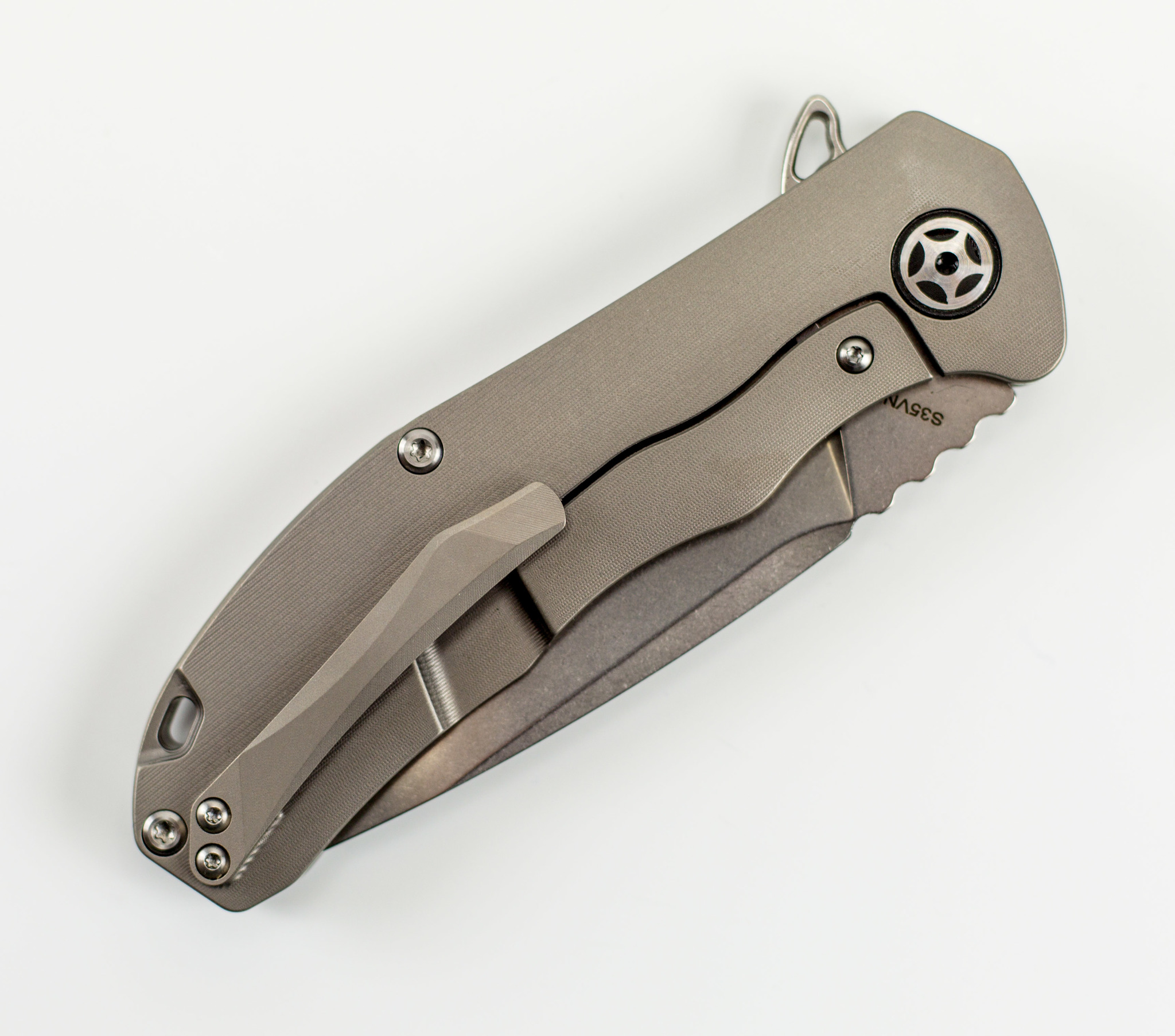 Складной нож CH3504 сталь S35VN, Серый - фото 5