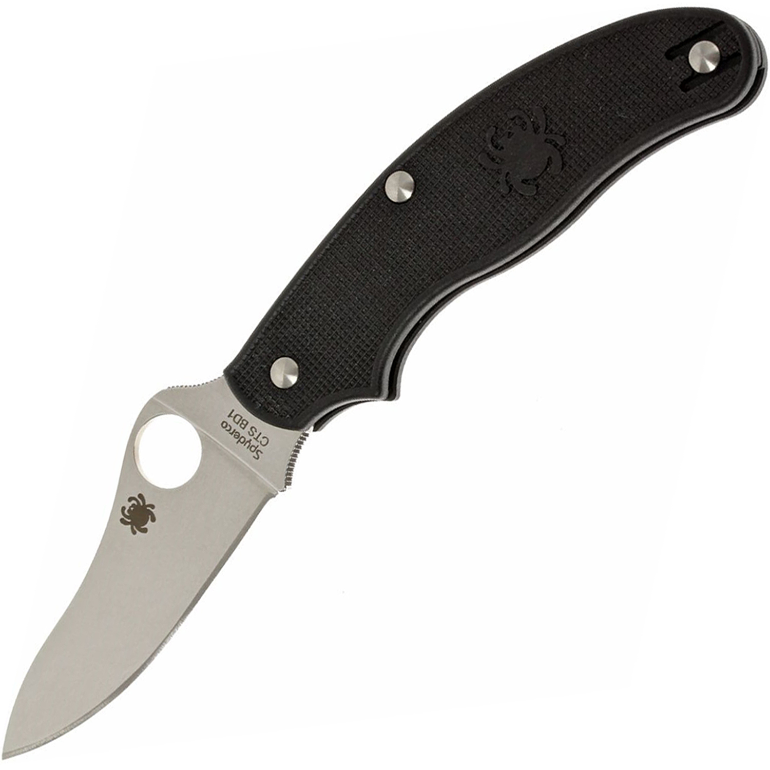 Нож складной UK Penknife Spyderco 94PBK3, сталь CTS BD1N Satin Plain, рукоять термопластик FRN, чёрный