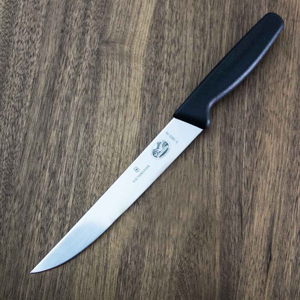 Кухонный нож Victorinox 5.1803.18, сталь X50CrMoV15, рукоять полипропилен, черный - фото 6