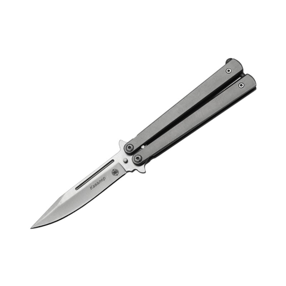 Нож-бабочка (балисонг) Кавалер, сталь 420, рукоять серый металл